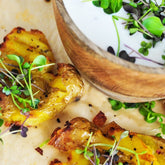 Smashed Potatoes with Microgreen Dip